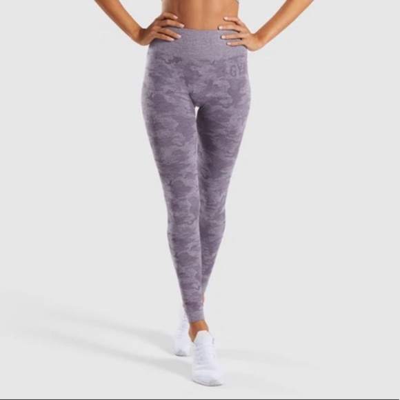 Gymshark Seamless High-Waisted Legging Camo Purple Size Small - Picture 1 of 9